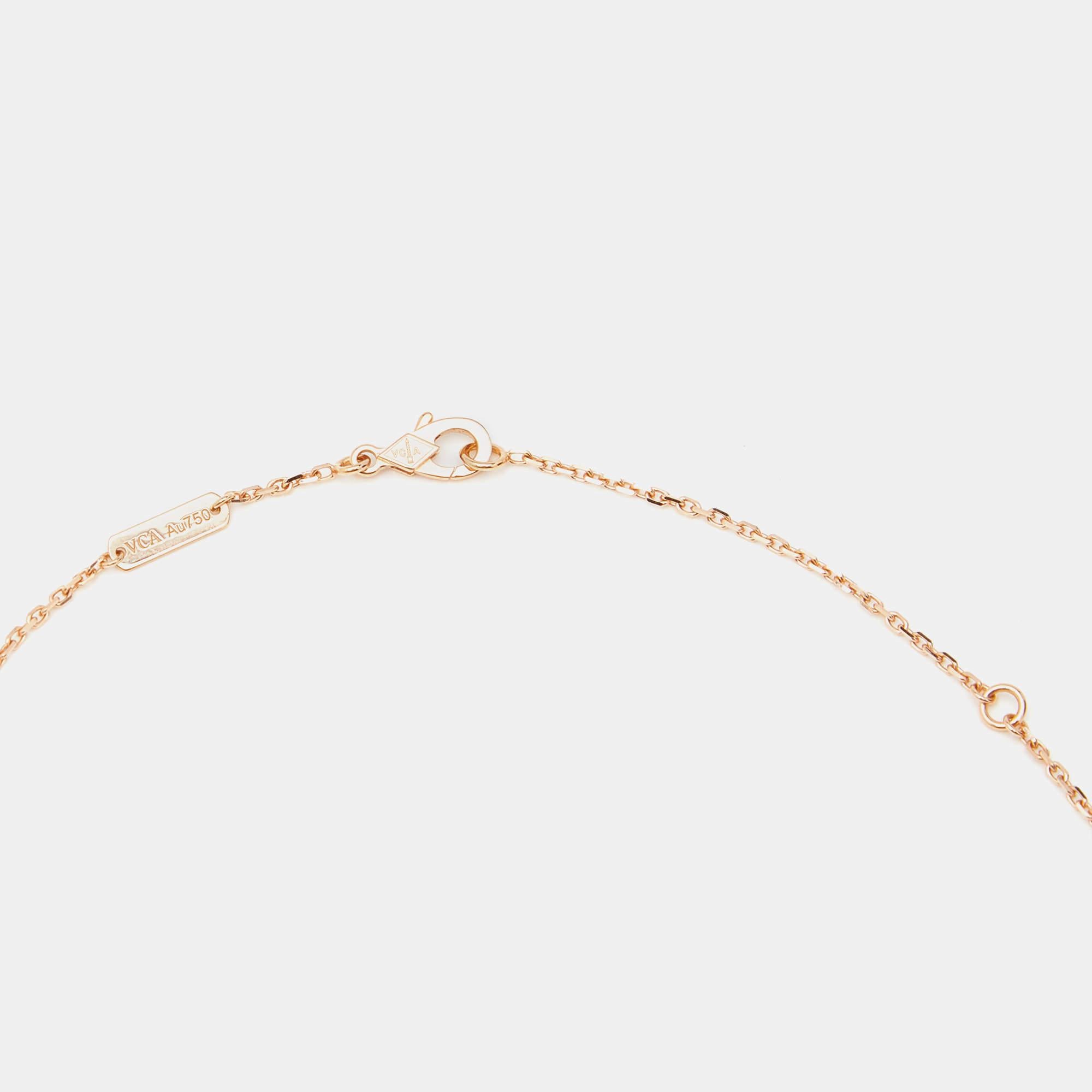 Women's Van Cleef Arpels Vintage Alhambra Obsidian Diamond 18kGold 2023 Holiday Necklace For Sale