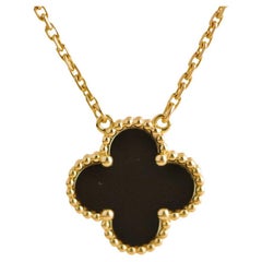 Van Cleef & Arpels Collana vintage Alhambra con onice in oro giallo 18 carati