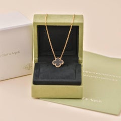 Collar Colgante Van Cleef & Arpels Vintage Alhambra Onyx Oro Amarillo 18K