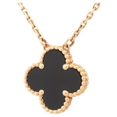 Van Cleef Arpels Collier d'onyx Alhambra Vintage Noir