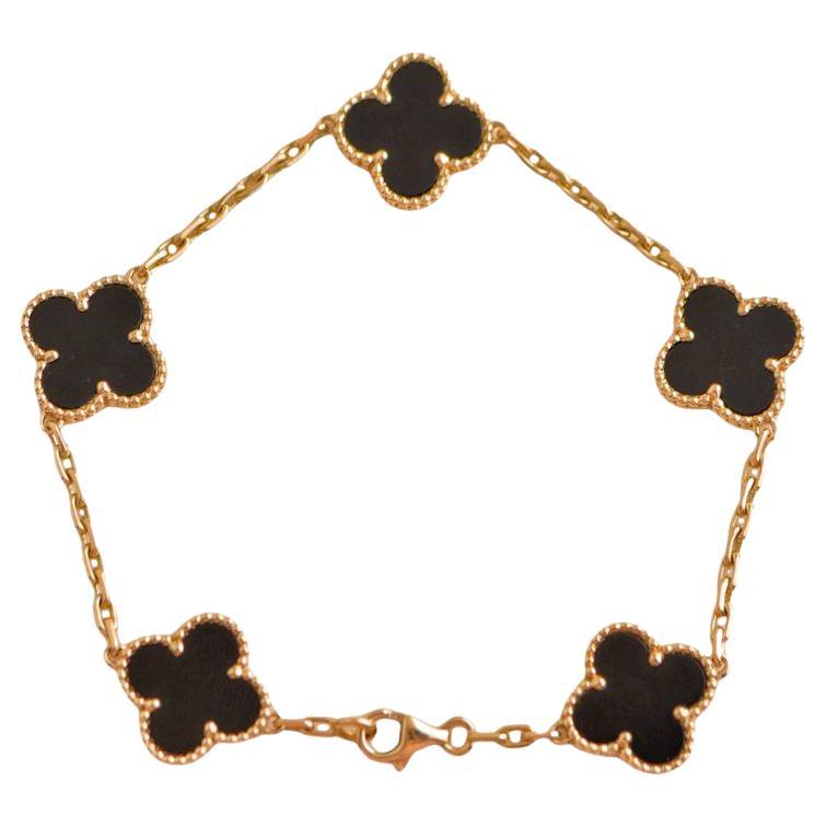 Van Cleef & Arpels Bracelet vintage Alhambra en or jaune et onyx