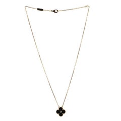 Van Cleef & Arpels Collier pendentif Alhambra Vintage en or rose 18 carats et sur