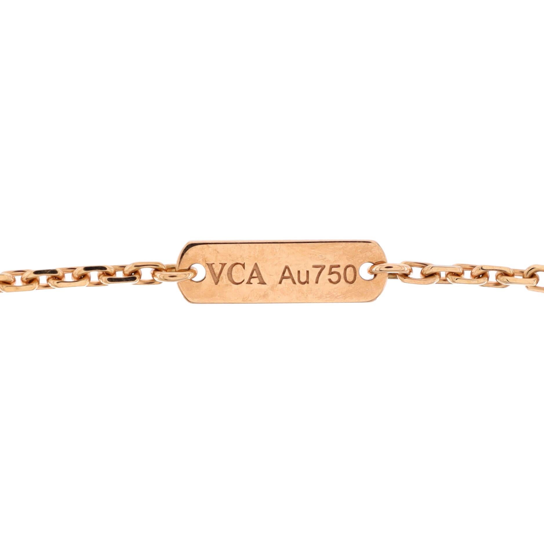 Van Cleef & Arpels Vintage Alhambra-Halskette mit Anhänger aus 18 Karat Roségold und Onyx für Damen oder Herren