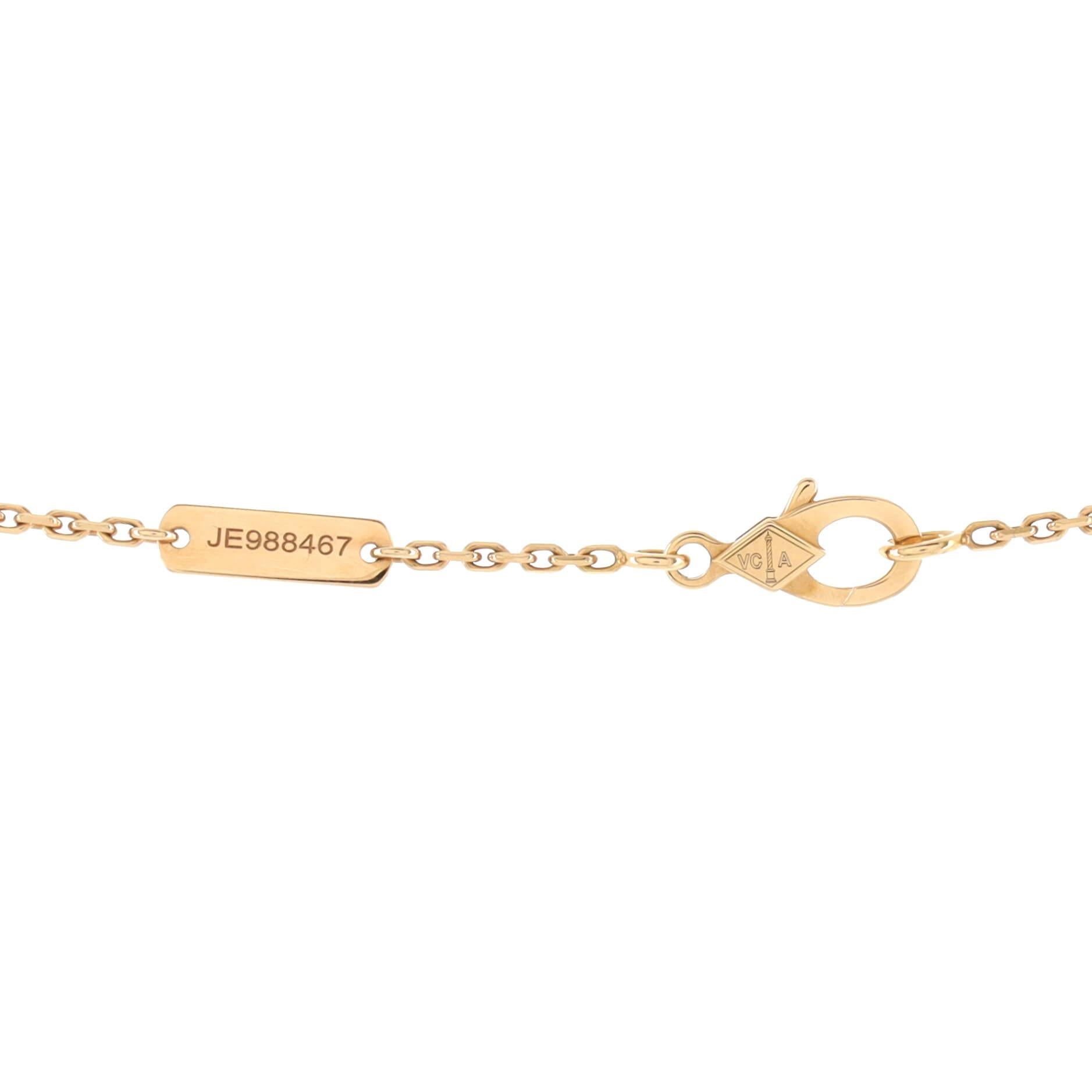Van Cleef & Arpels Vintage Alhambra Pendant Necklace 18k Rose Gold and Tiger Eye 1