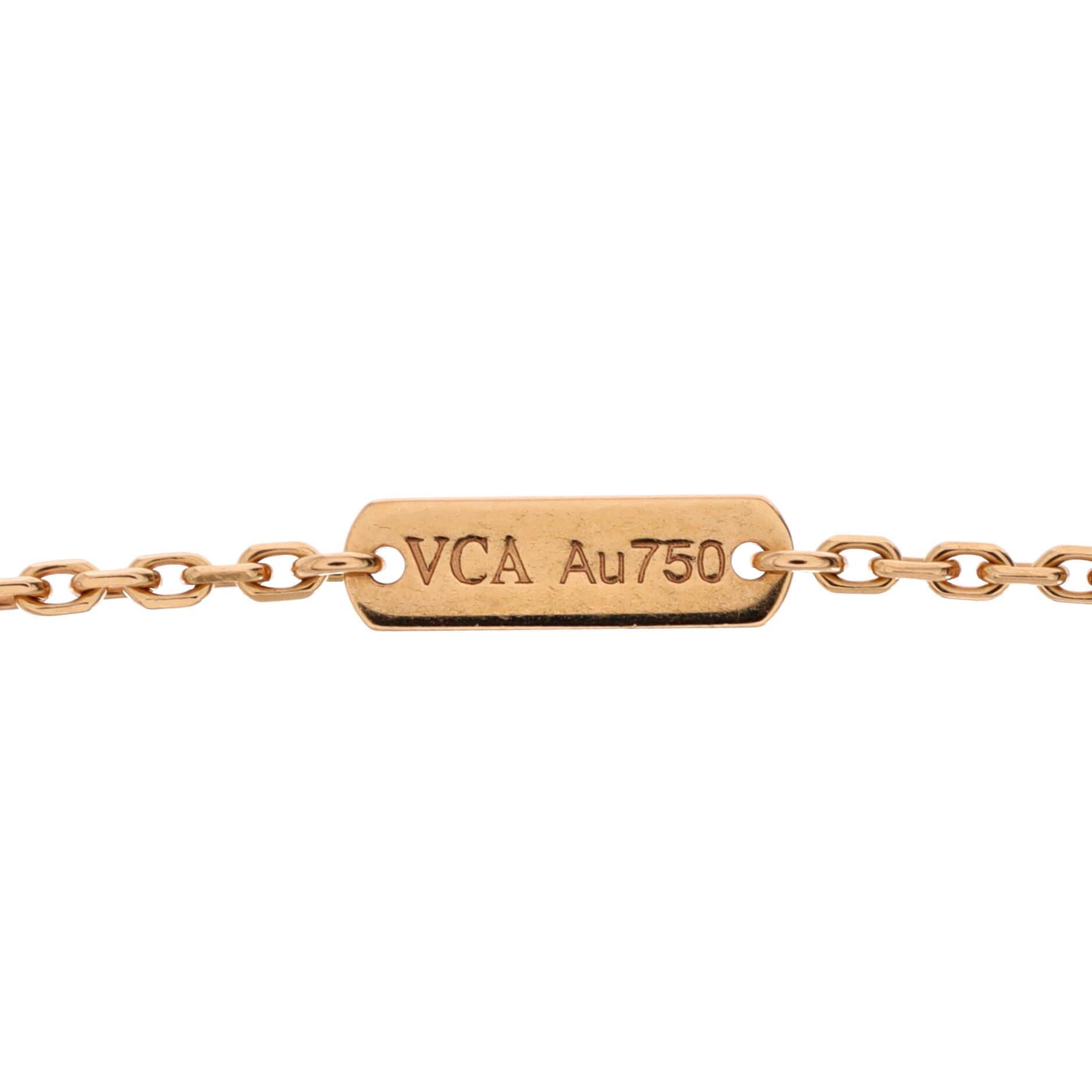 Van Cleef & Arpels Vintage Alhambra-Halskette mit Anhänger aus 18 Karat Roségold Damen