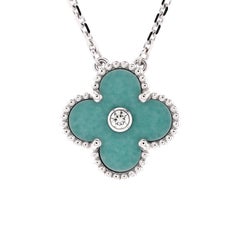 Van Cleef & Arpels Vintage Alhambra Pendant Necklace 18K White Gold