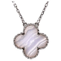 Van Cleef 
Arpels Vintage Alhambra Pendant Necklace 18K White Gold
