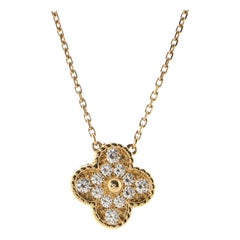 Van Cleef 
Arpels Vintage Alhambra Pendant Necklace 18K Yellow Gold and Diamond