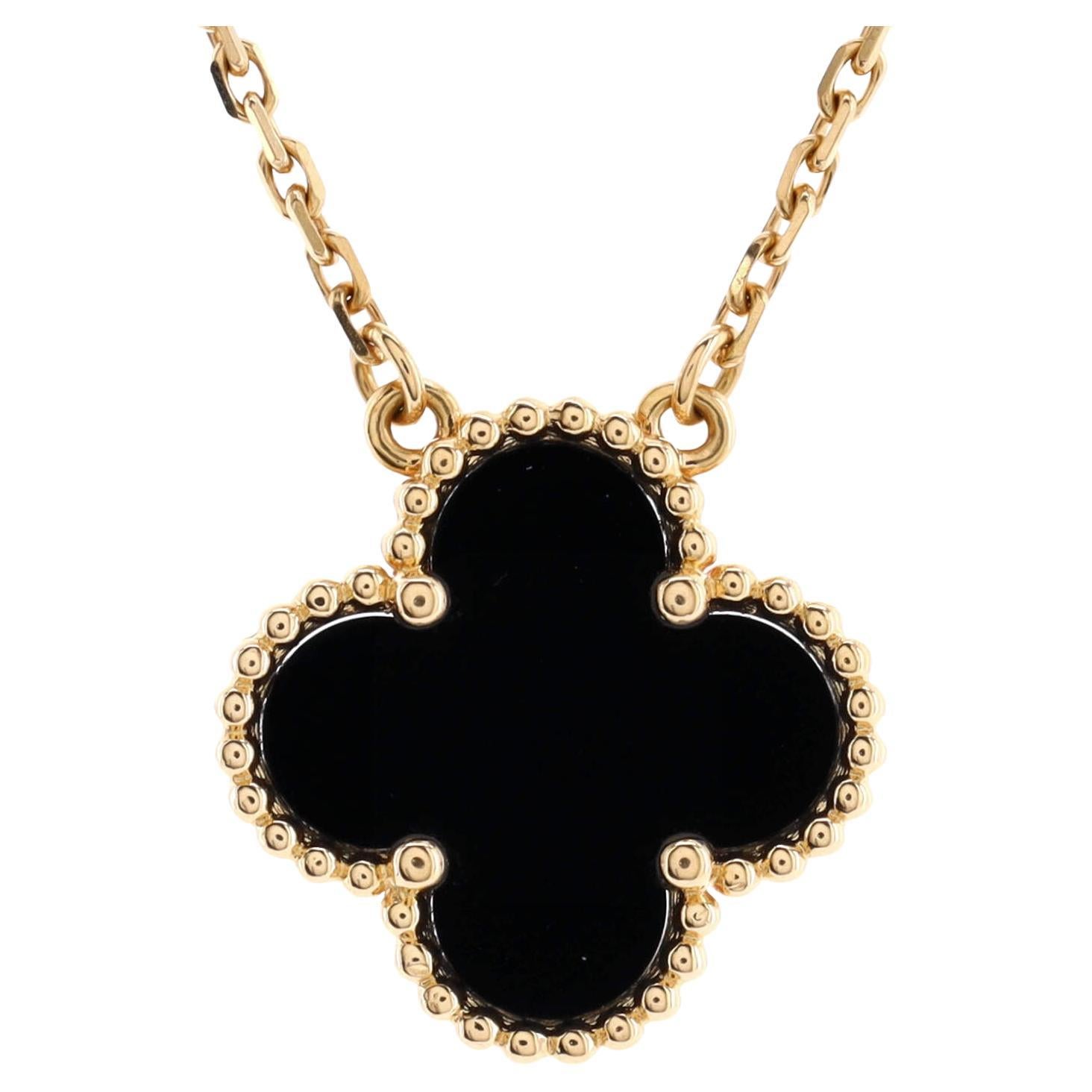 Van Cleef and Arpels Vintage Alhambra Pendant Necklace 18K Yellow Gold ...