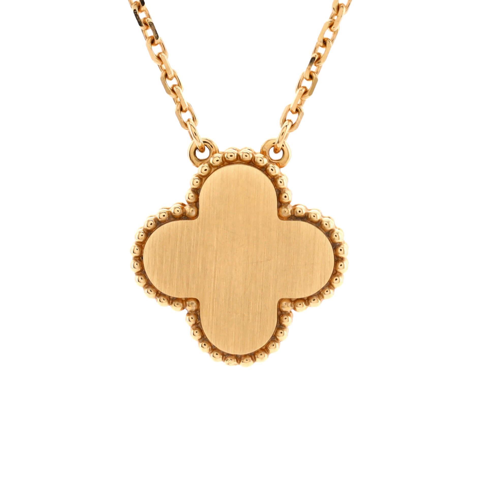 Women's Van Cleef & Arpels Vintage Alhambra Pendant Necklace 18k Yellow Gold