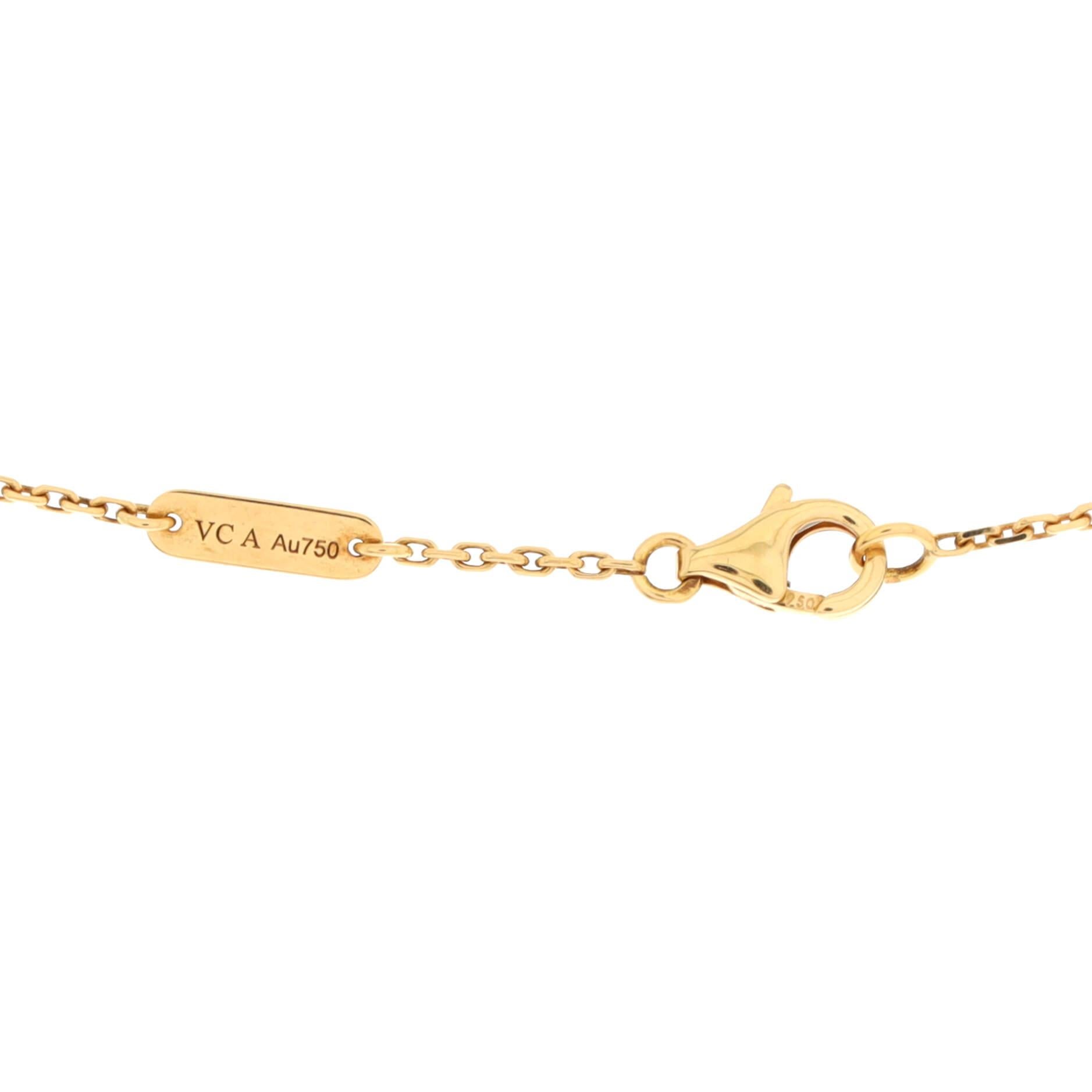 Van Cleef & Arpels Vintage Alhambra-Halskette mit Anhänger aus 18 Karat Gelbgold für Damen oder Herren