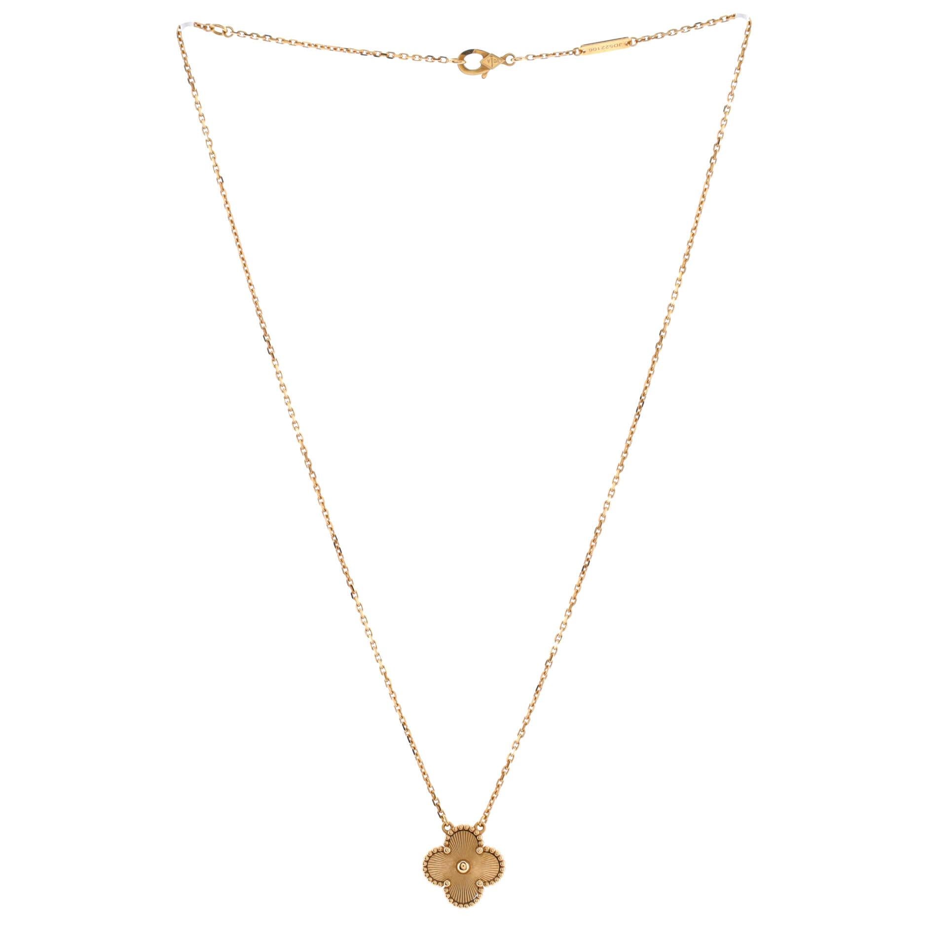 vca guilloche necklace