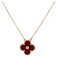 Van Cleef & Arpels Used Alhambra Pendant Necklace in 18K Pink Gold