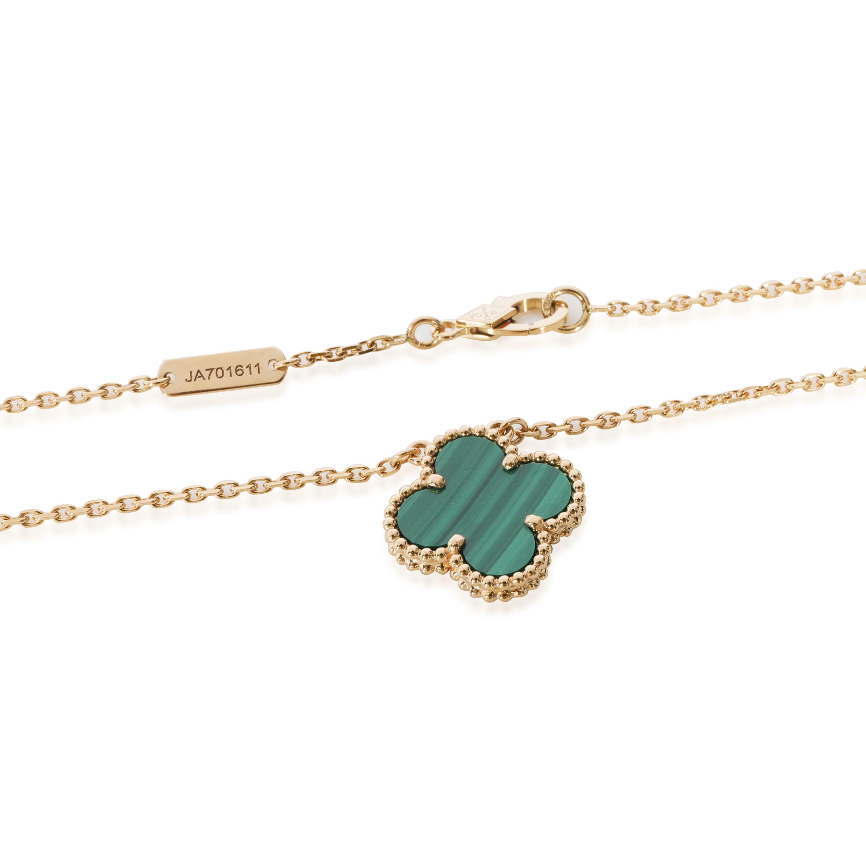 Van Cleef & Arpels Vintage Alhambra Pendant With Malachite in 18k Yellow Gold
 
 PRIMARY DETAILS
 SKU: 127700
 Listing Title: Van Cleef & Arpels Vintage Alhambra Pendant With Malachite in 18k Yellow Gold
 Condition Description: Launched in 1968, the