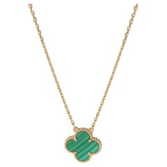 Van Cleef & Arpels Vintage Alhambra Pendant With Malachite in 18k Yellow Gold