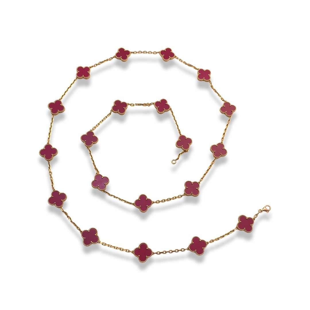 18k rose gold pink porcelain 5 motifs vintage alhambra bracelet