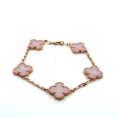 Van Cleef & Arpels Vintage Alhambra Rosa Porzellan Rare 18K Rose Gold-Armband