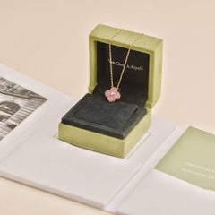 Van Cleef & Arpels Vintage Alhambra Rhodonite Diamond 2021 Holiday Pendant
