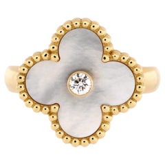 Van Cleef & Arpels Anello Alhambra Vintage in oro giallo 18 ct. con Madre di P