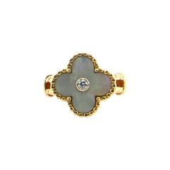 Van Cleef 
Arpels Vintage Alhambra Ring 18K Yellow Gold with Mother of Pearl