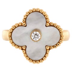 Van Cleef 
Arpels Vintage Alhambra Ring 18k Yellow Gold with Mother of Pearl