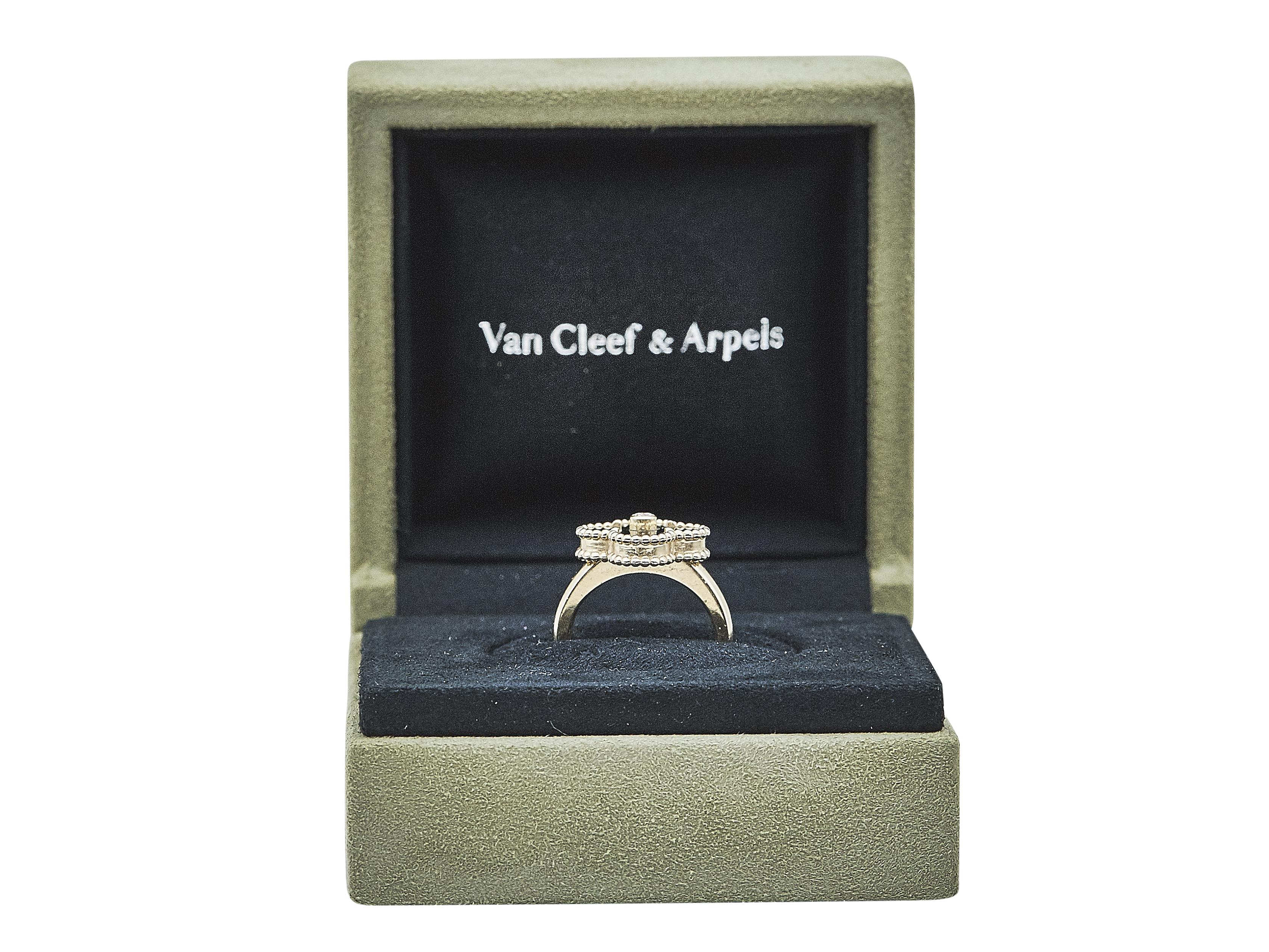 Van Cleef & Arpels Anello Alhambra Vintage 18K YG Diamante Onice Misura 49,5 2