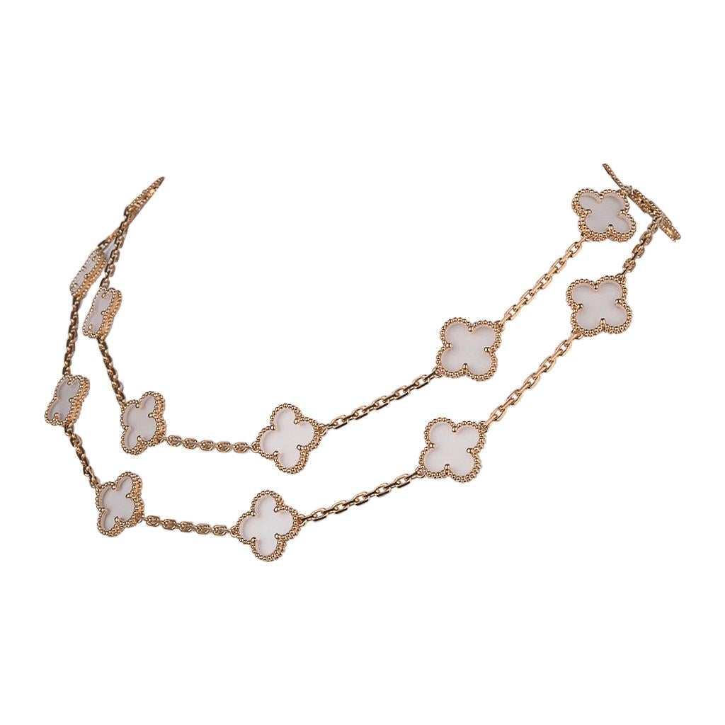 Van Cleef & Arpels Vintage Alhambra Bergkristall 20 Motiv Halskette Sehr selten im Angebot 1