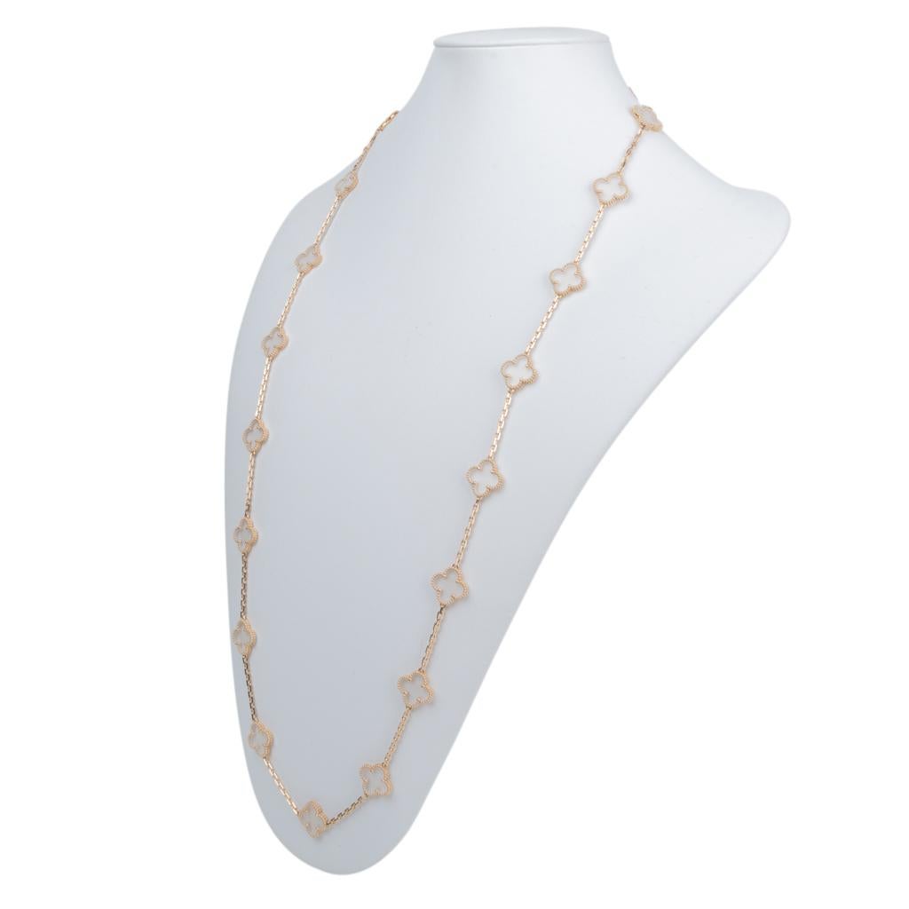 Van Cleef & Arpels Vintage Alhambra Bergkristall 20 Motiv Halskette Sehr selten im Angebot 9