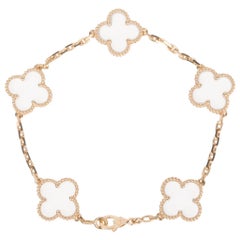 Van Cleef & Arpels Bracciale vintage Alhambra in cristallo di rocca in oro giallo Raro