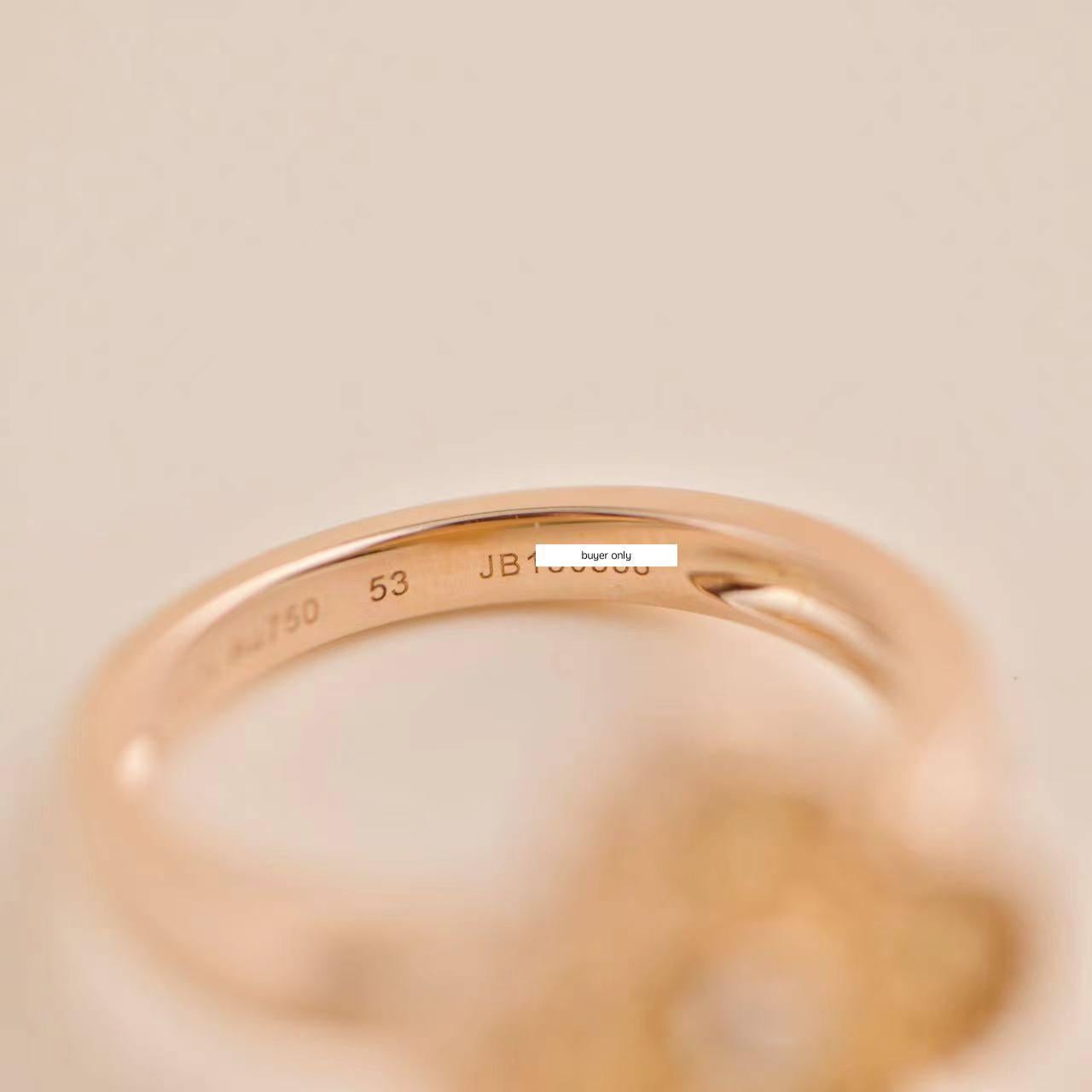 Van Cleef & Arpels Vintage Alhambra Rose Gold Diamond Hammered Ring Size 53 2