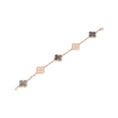 Van Cleef & Arpels Bracelet vintage Alhambra en or rose avec diamants et nacre