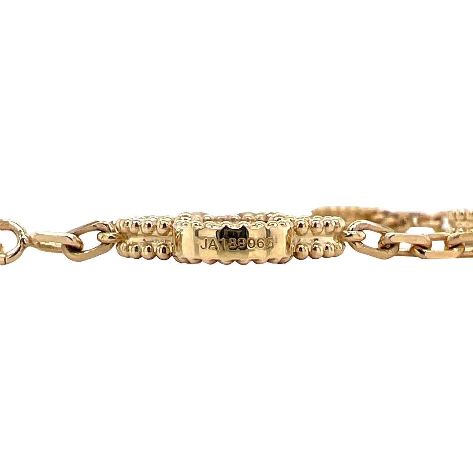 Cabochon Van Cleef & Arpels Vintage Alhambra Tiger's Eye 18K Yellow Gold Link Bracelet