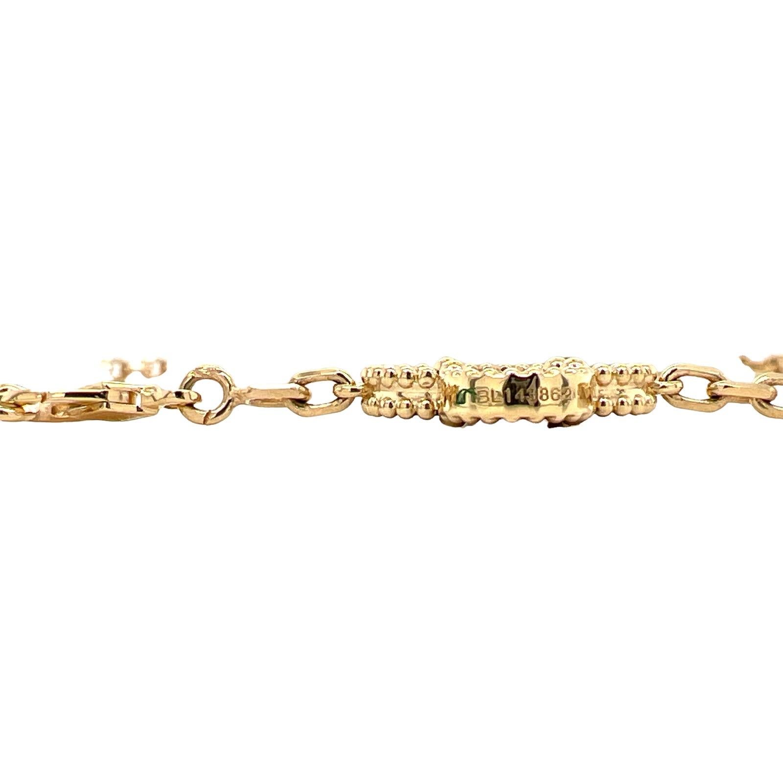 Van Cleef & Arpels Vintage Alhambra Tiger's Eye 18K Yellow Gold Link Necklace 2
