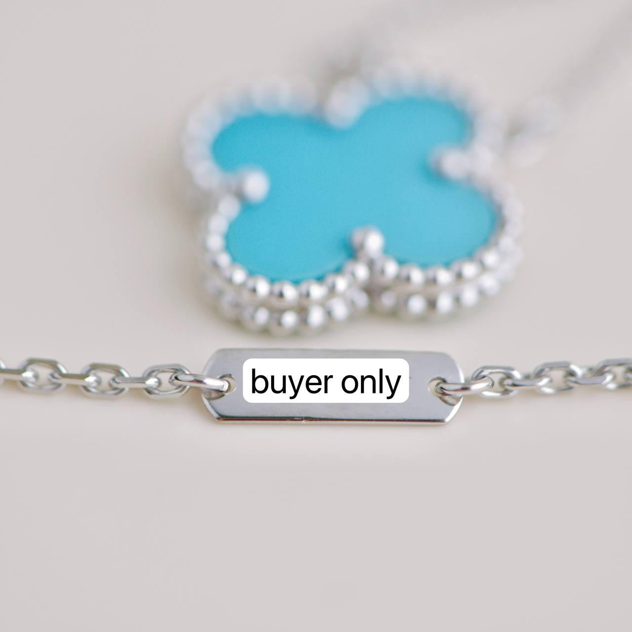 Van Cleef & Arpels Vintage Alhambra Turquoise 18K White Gold Pendant Necklace 1