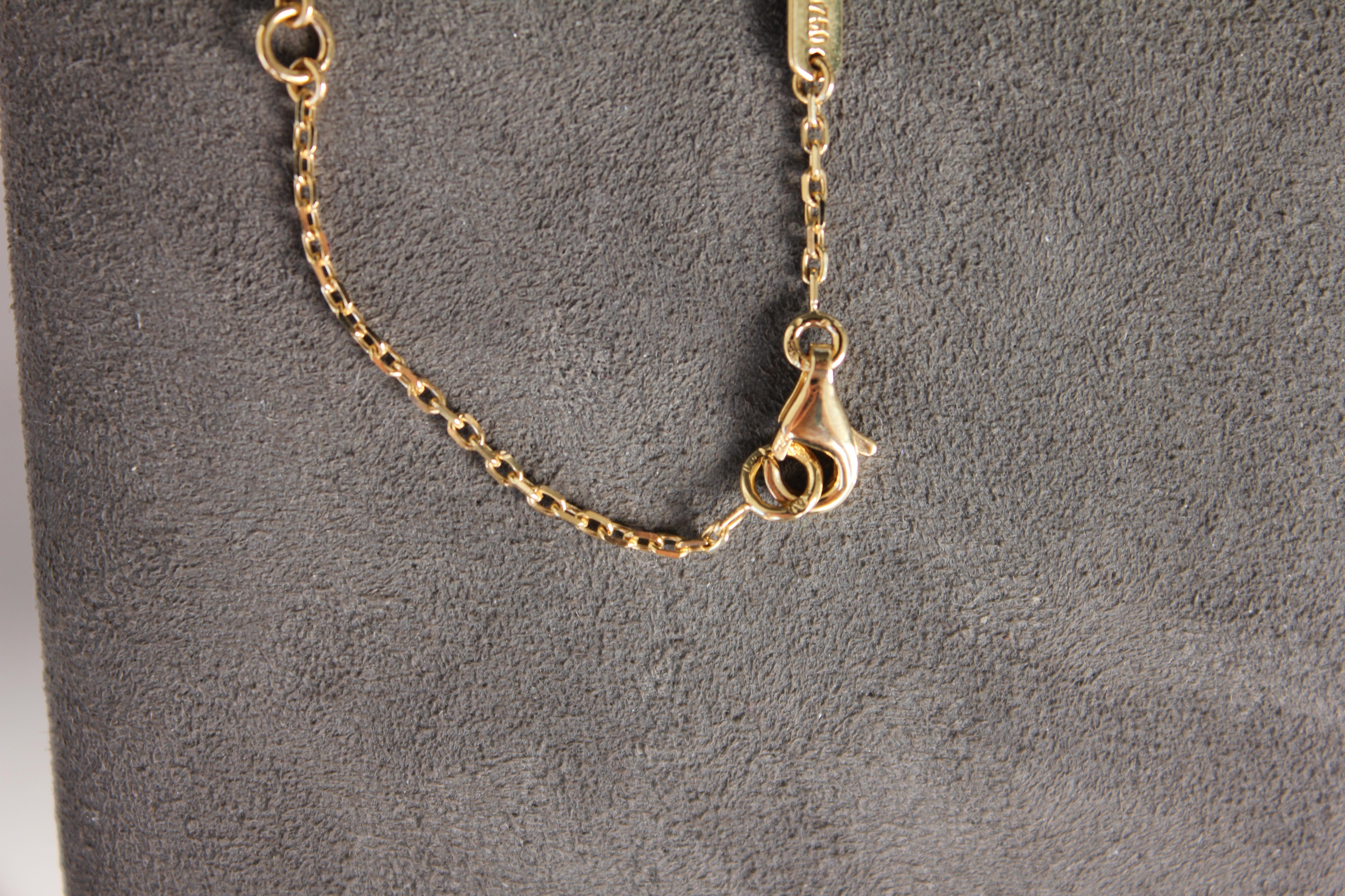 Van Cleef & Arpels Vintage Alhambra Turquoise 18K Yellow Gold Necklace Pendant 10
