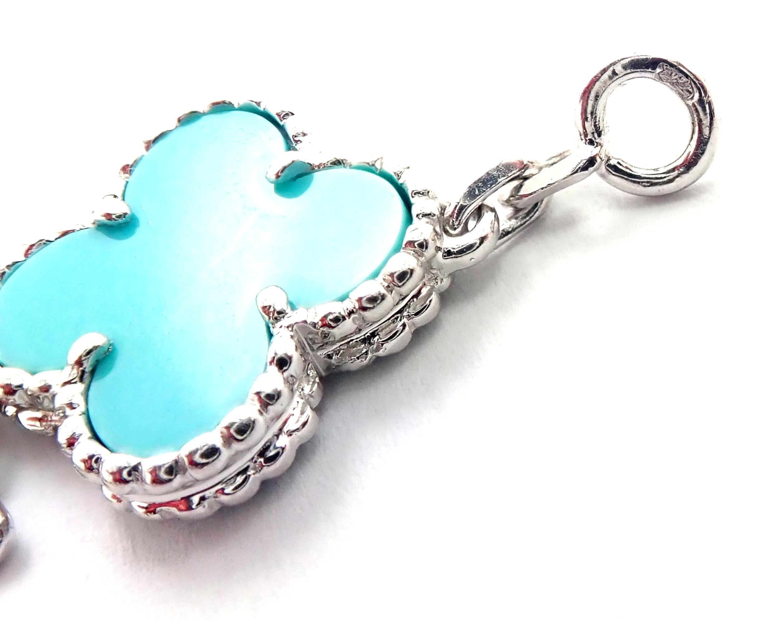 Van Cleef & Arpels Vintage Alhambra Turquoise White Gold Bracelet 3