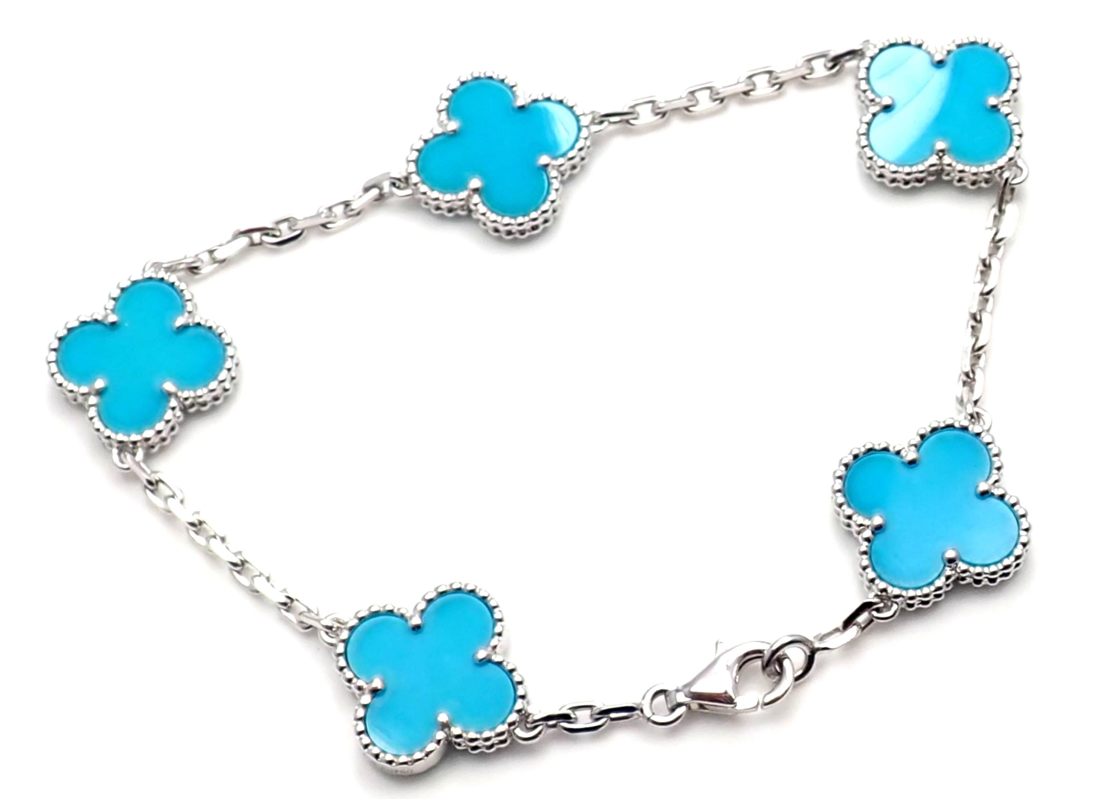 van cleef turquoise alhambra bracelet