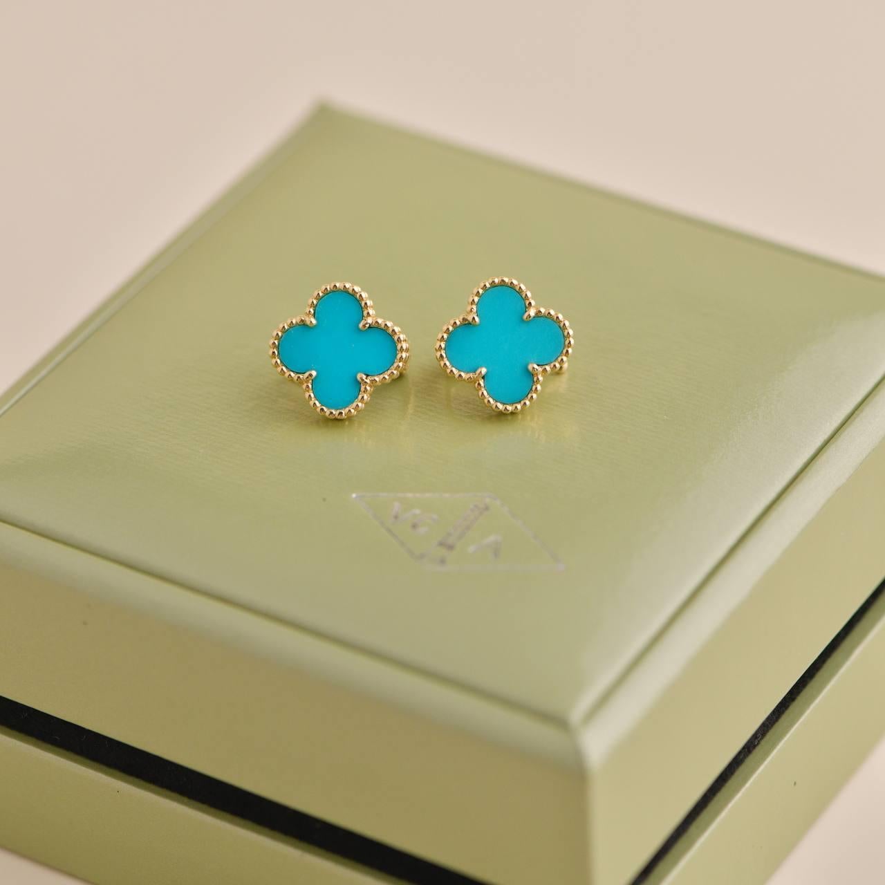van cleef turquoise earrings