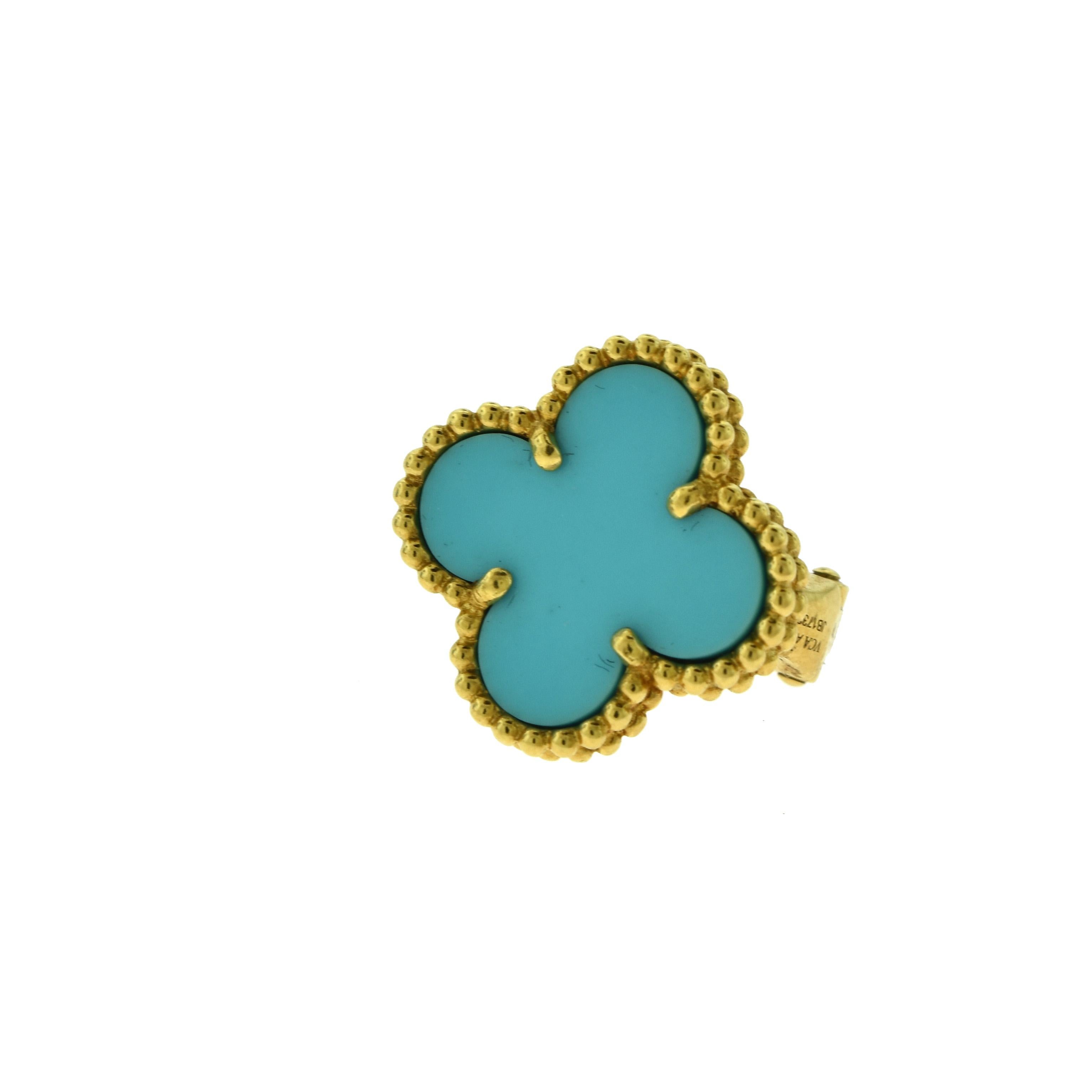 Brilliance Jewels, Miami
Questions? Call Us Anytime!
786,482,8100

Designer: Van Cleef & Arpels

Collection: Vintage Alhambra

Style: 1 Motif Studs

Stones: Turquoise Onyx 

Metal Type: Yellow Gold

Metal Purity: 18k

Total Item Weight (grams):