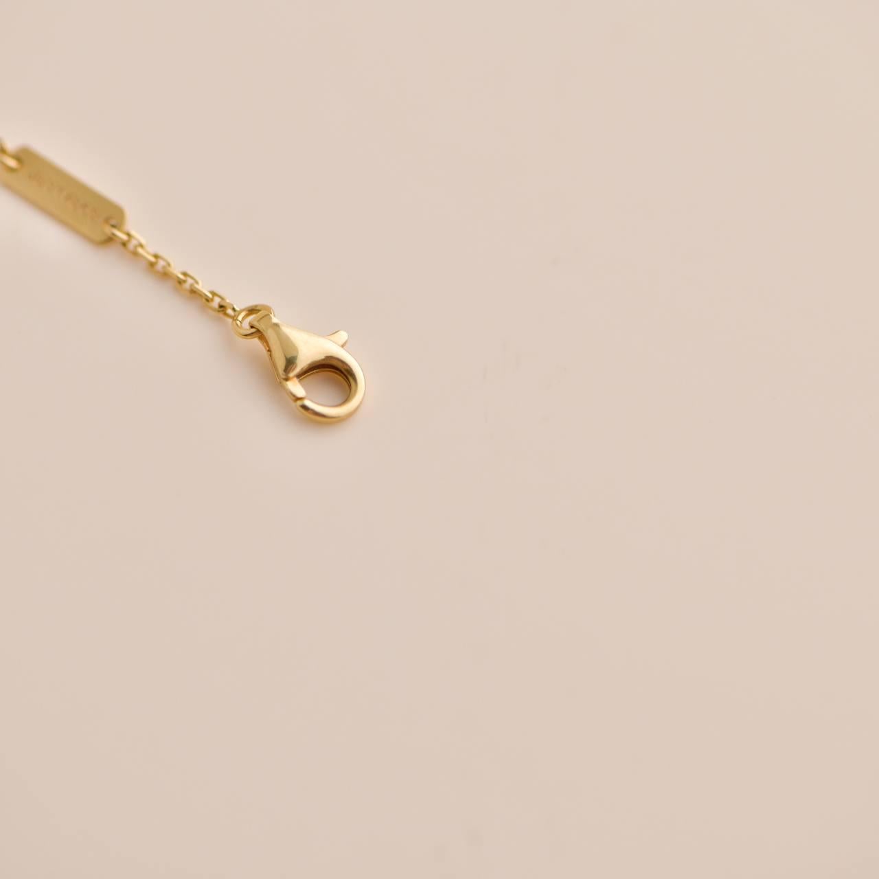 Uncut Van Cleef & Arpels Vintage Alhambra Turquoise Yellow Gold Pendant Necklace