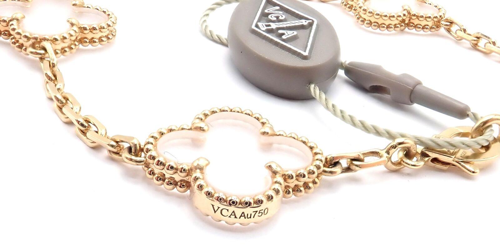 Van Cleef & Arpels Vintage Alhambra Five Motif Rock Crystal Gold Bracelet In New Condition In Holland, PA