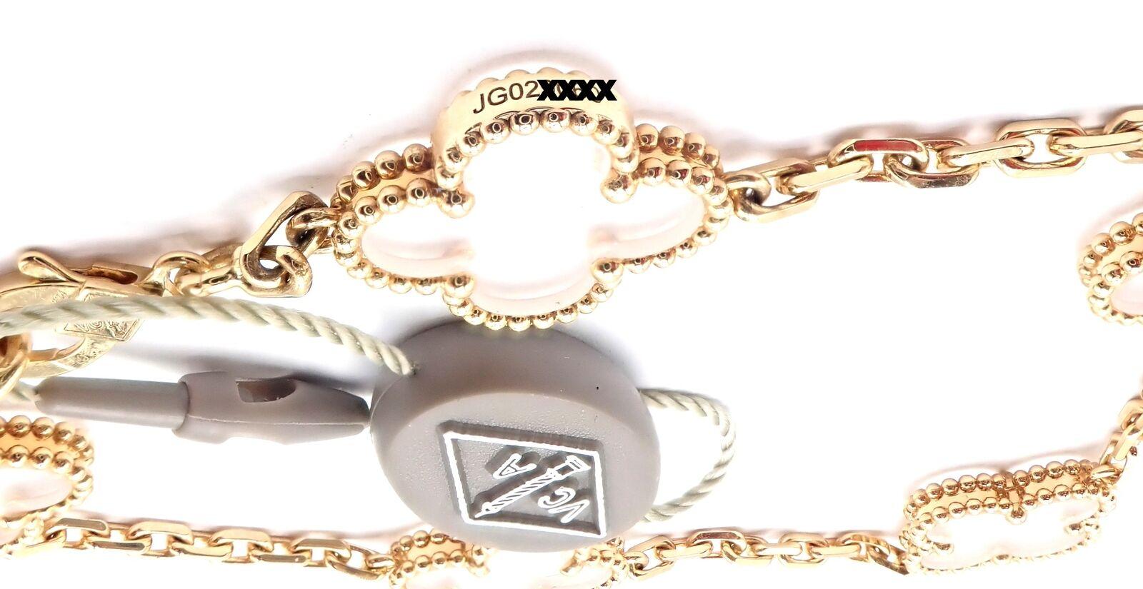 Van Cleef & Arpels Vintage Alhambra Five Motif Rock Crystal Gold Bracelet 1