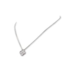 Van Cleef & Arpels Vintage Alhambra White Gold and Diamond Pendant Necklace