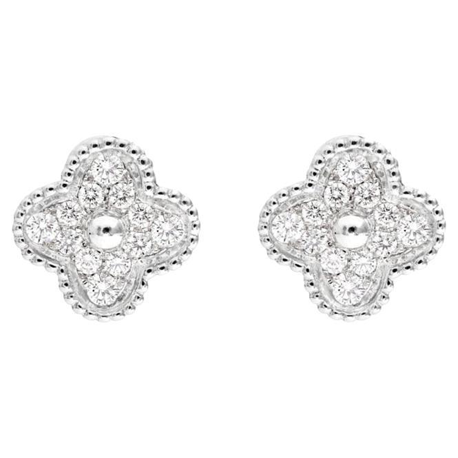 van cleef alhambra diamond earrings