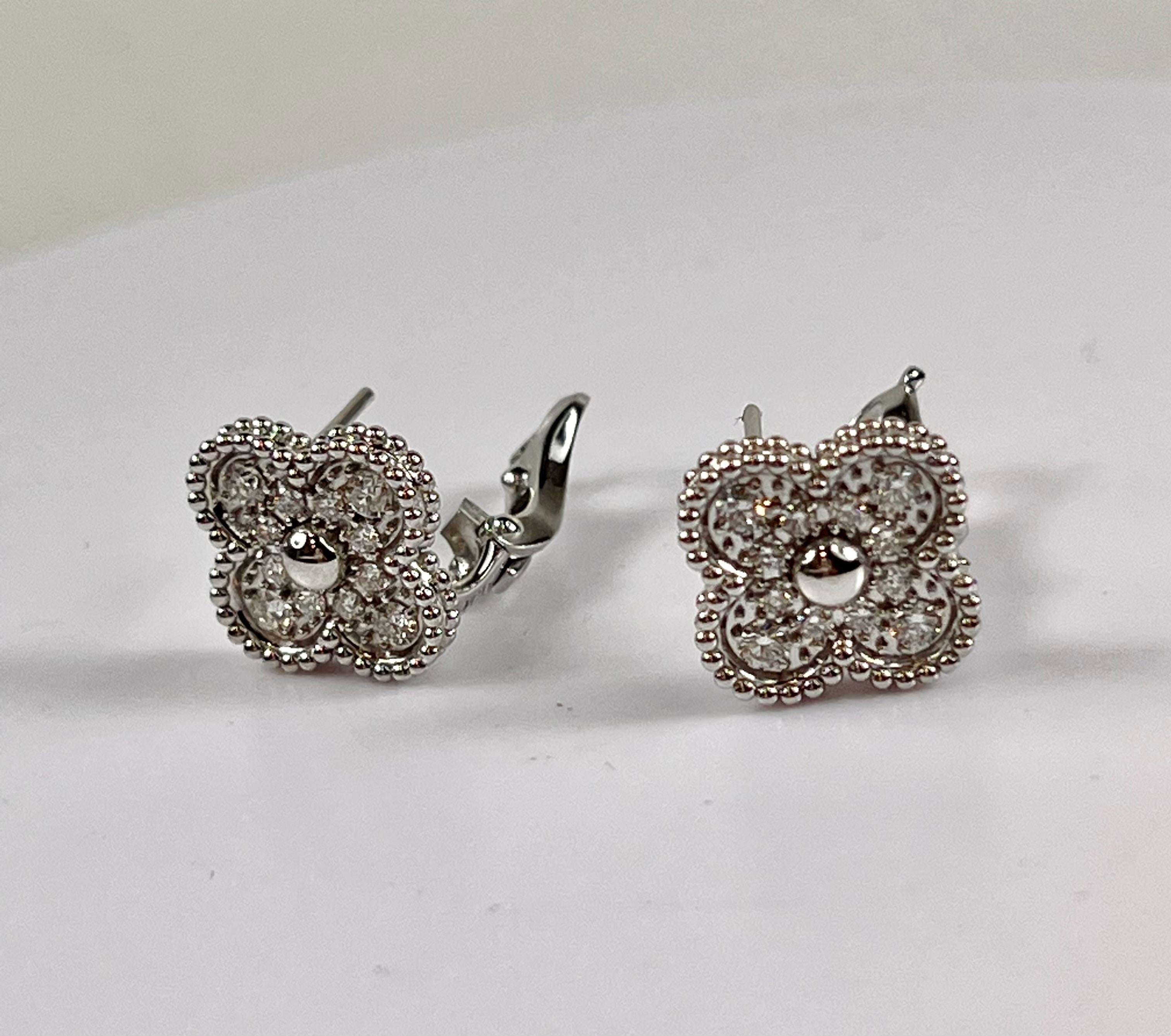 vca white gold earrings