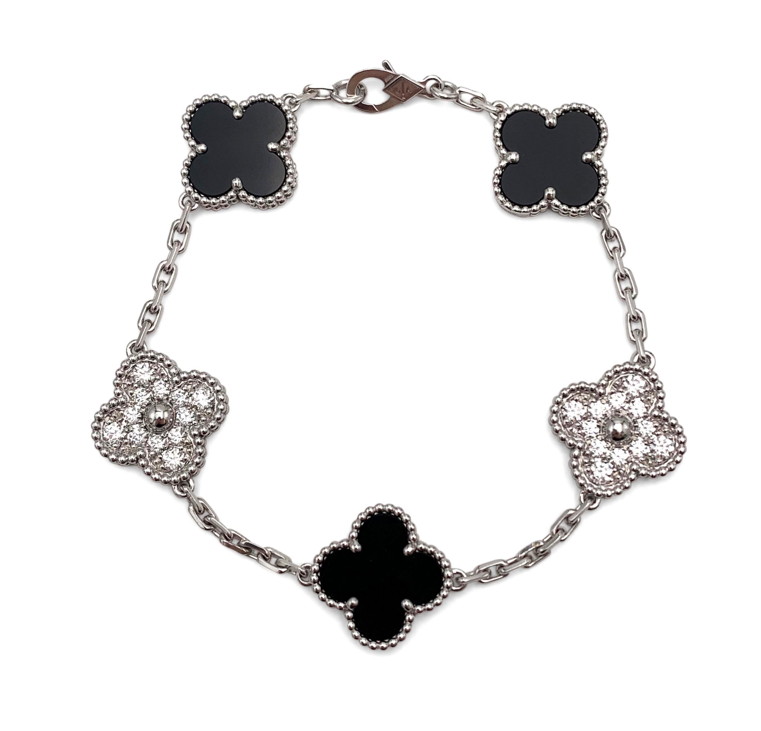 black and silver van cleef bracelet