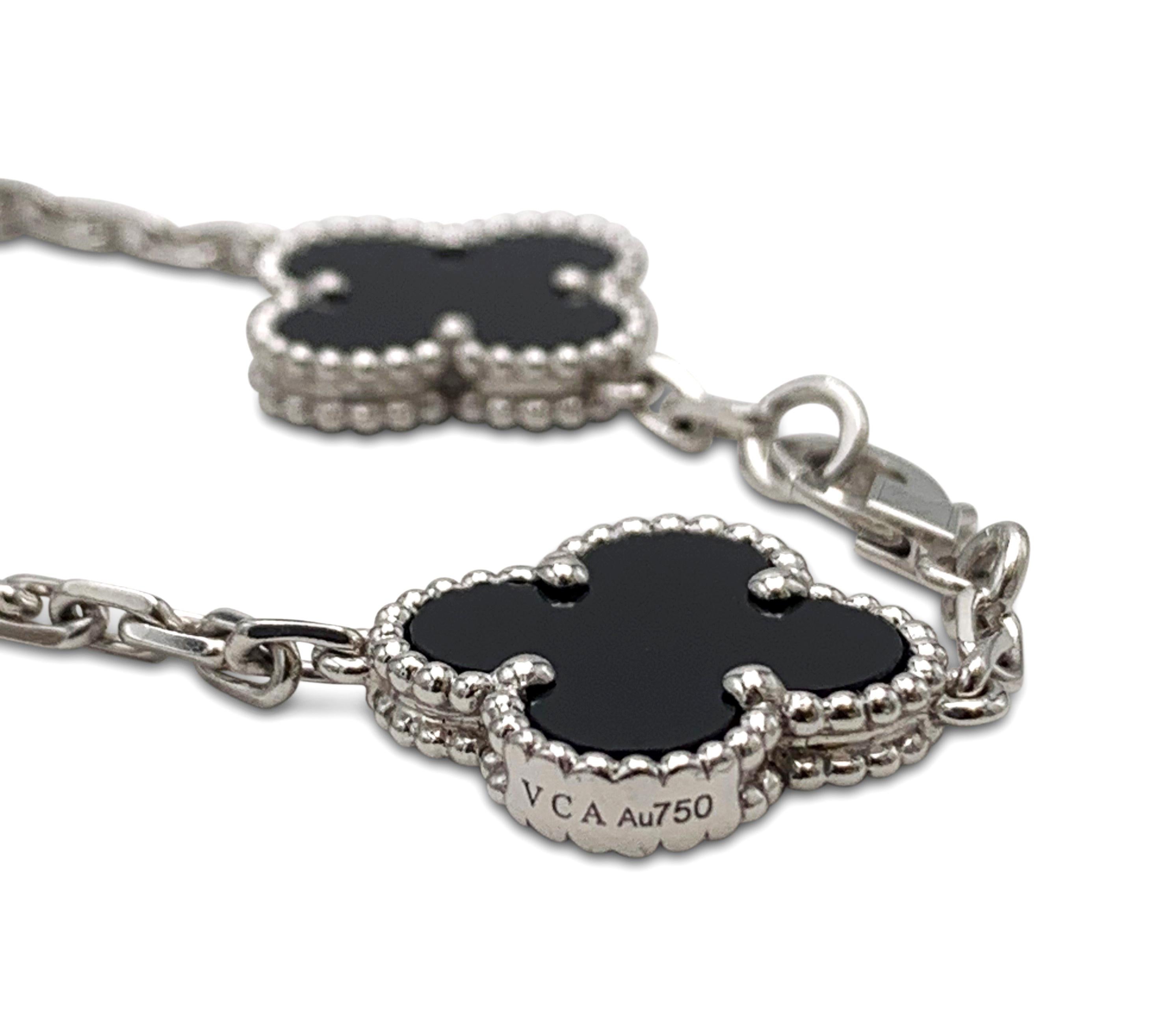 van cleef onyx bracelet white gold
