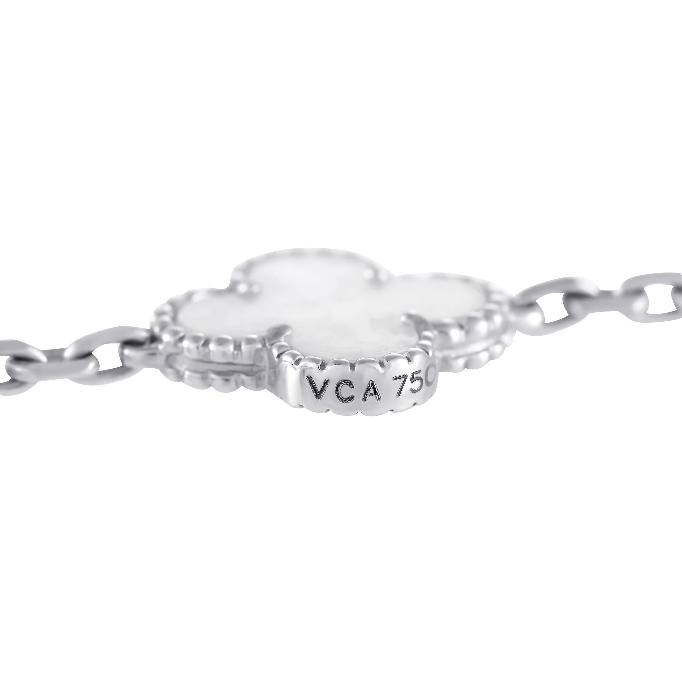 van cleef mother of pearl necklace white gold