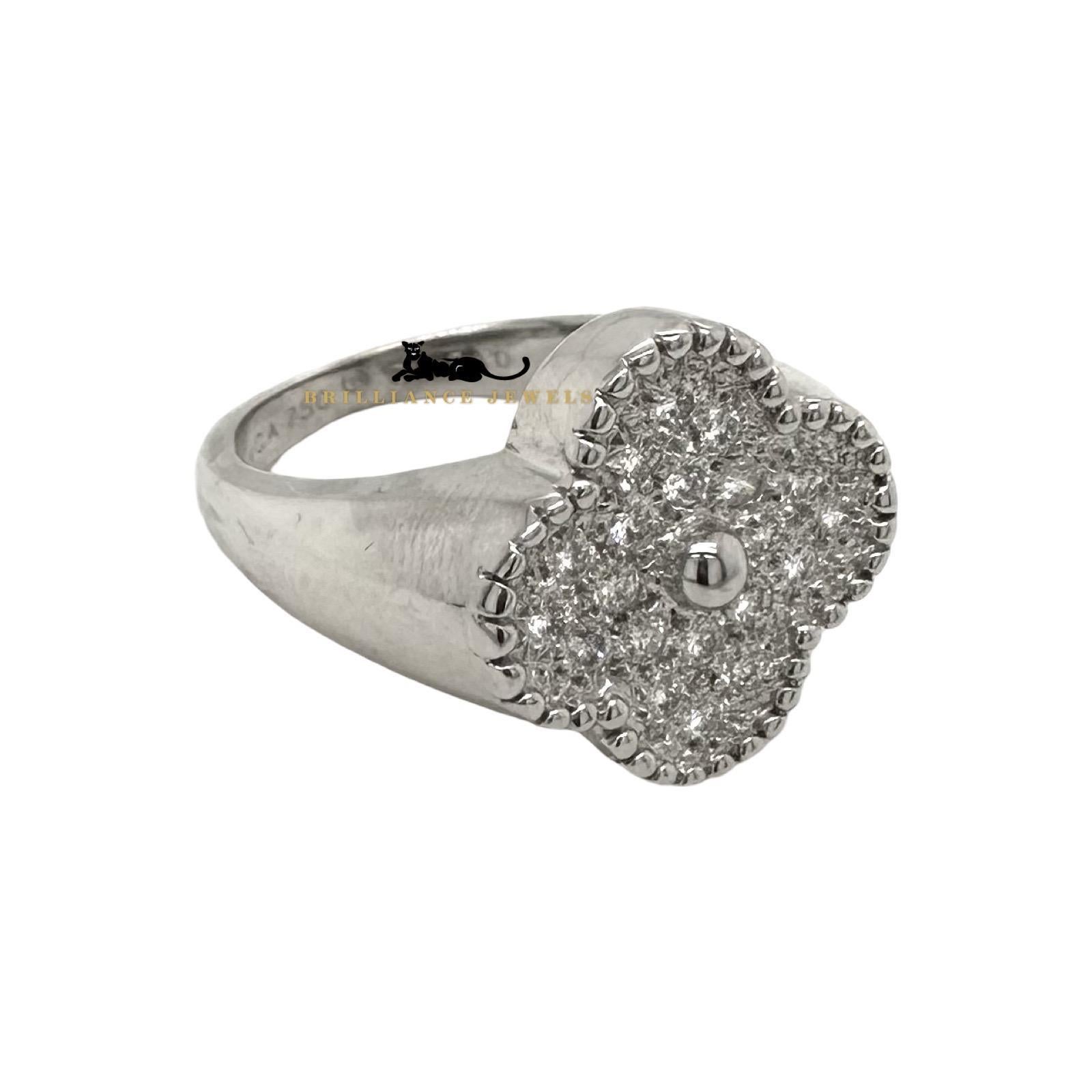 Van Cleef & Arpels Vintage Alhambra Weißgoldring aus Weißgold mit Diamanten 1