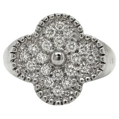 Van Cleef & Arpels Vintage Alhambra Weißgoldring aus Weißgold mit Diamanten